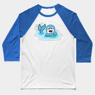 Dolphin with Water polo Baseball T-Shirt